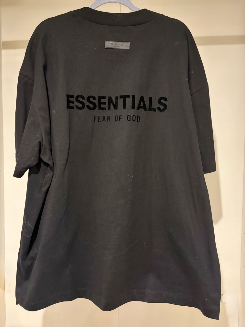 Fear of God ESSENTIALS Black Oversized Back Logo Tee XXL